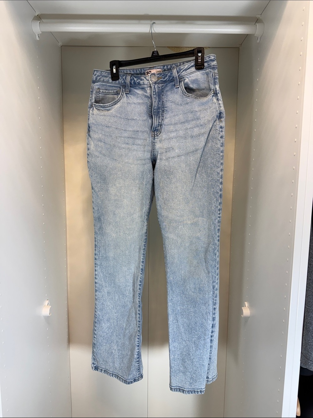 SO Light Blue High-Rise Straight Leg Jeans